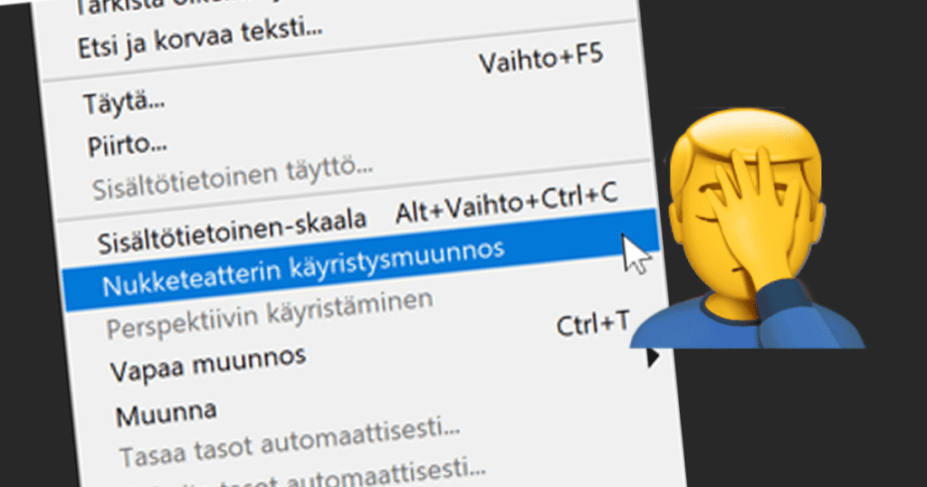 Kömpåelö suomennos Photoshopissa