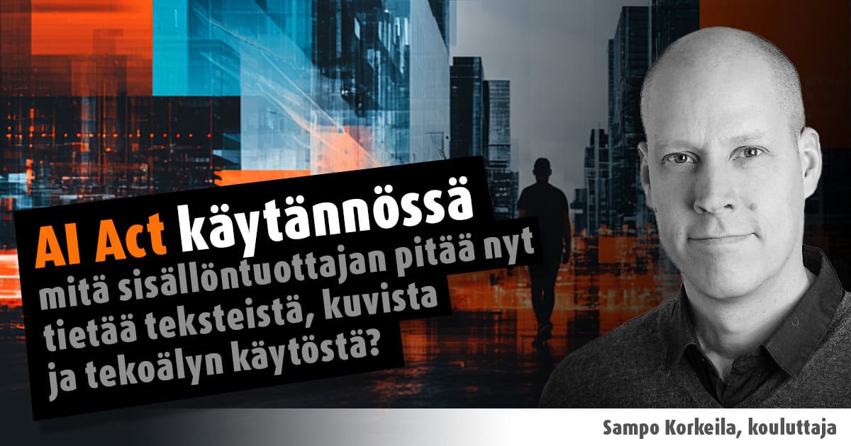 EU Ai Act käytännössä – abstrakti kuvituskuva. Kirjoittaja Sampo Korkeila