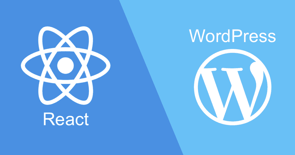 React ja WordPress logot yhdessä